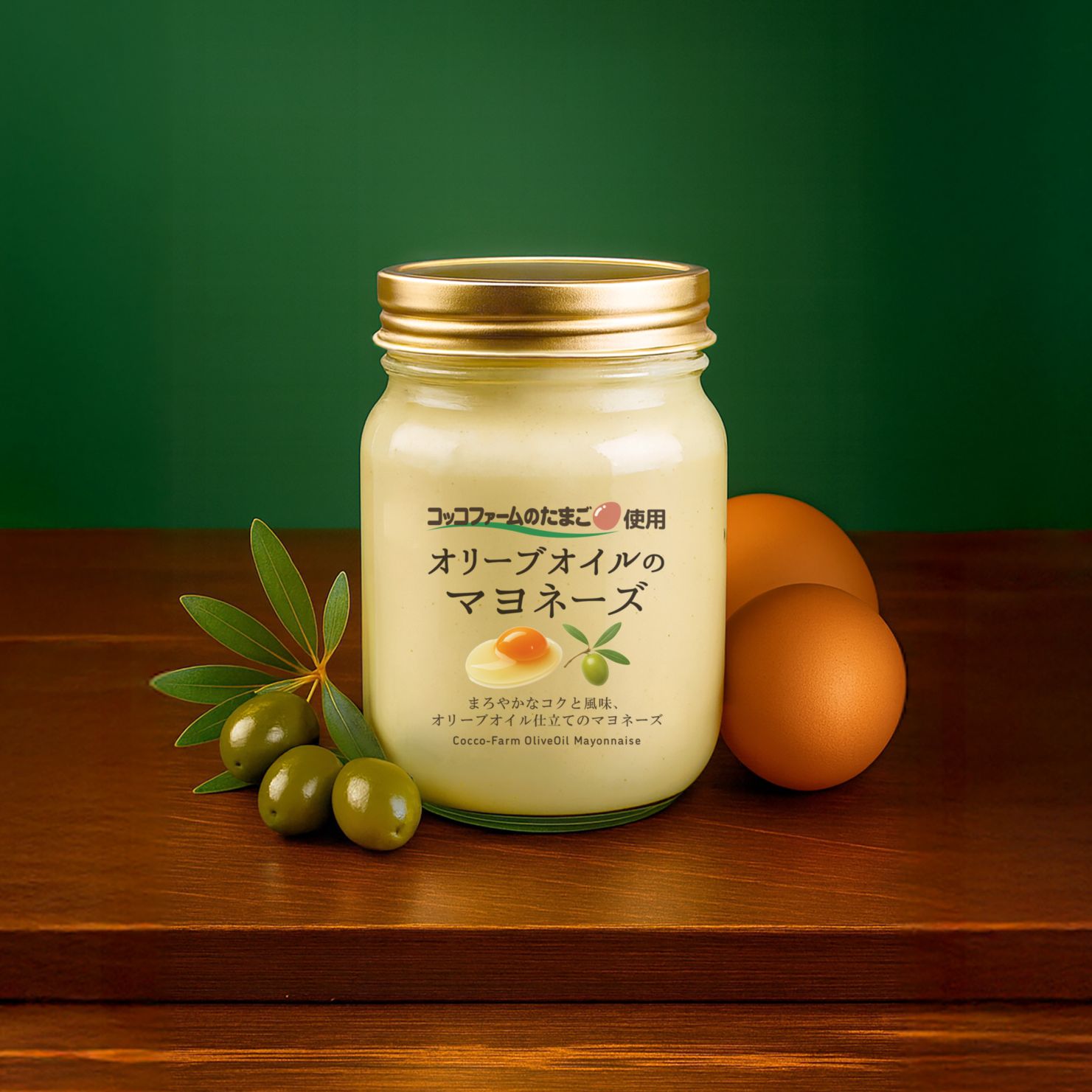 コッコファーム オリーブオイルのマヨネーズのパッケージ